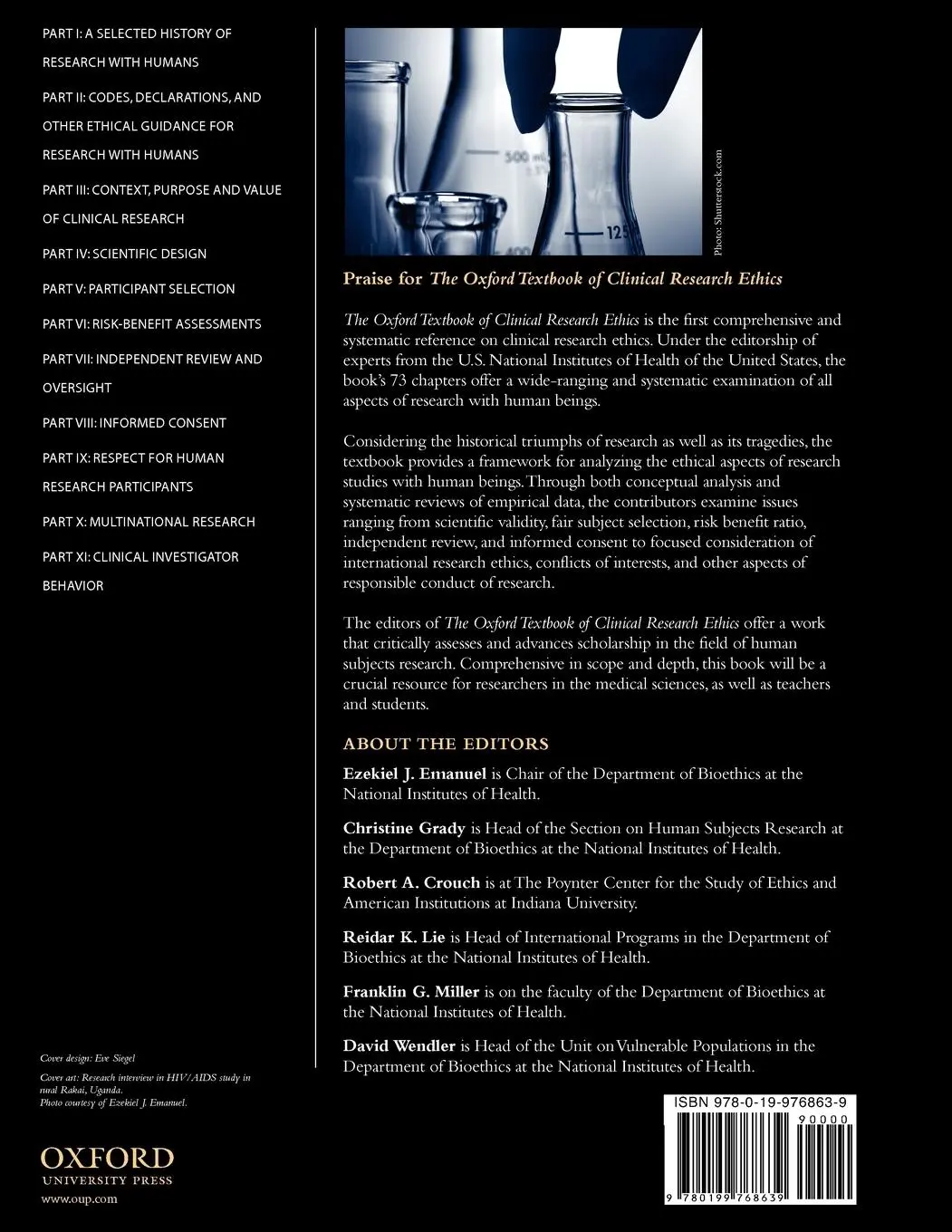 Rückseite: 9780199768639 | The Oxford Textbook of Clinical Research Ethics | Emanuel (u. a.)