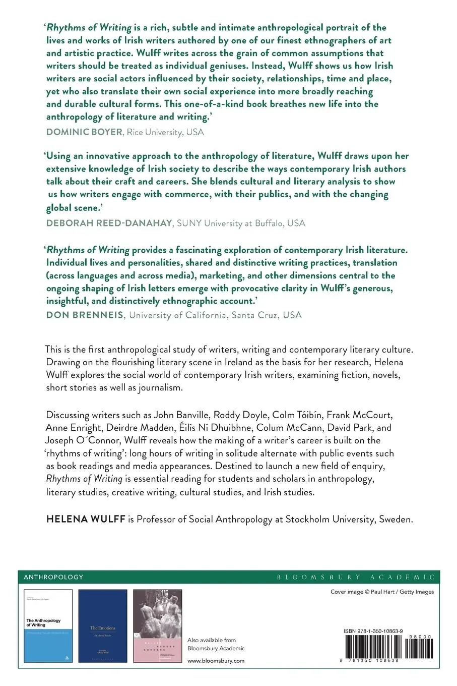 Rückseite: 9781350108639 | Rhythms of Writing | An Anthropology of Irish Literature | Wulff