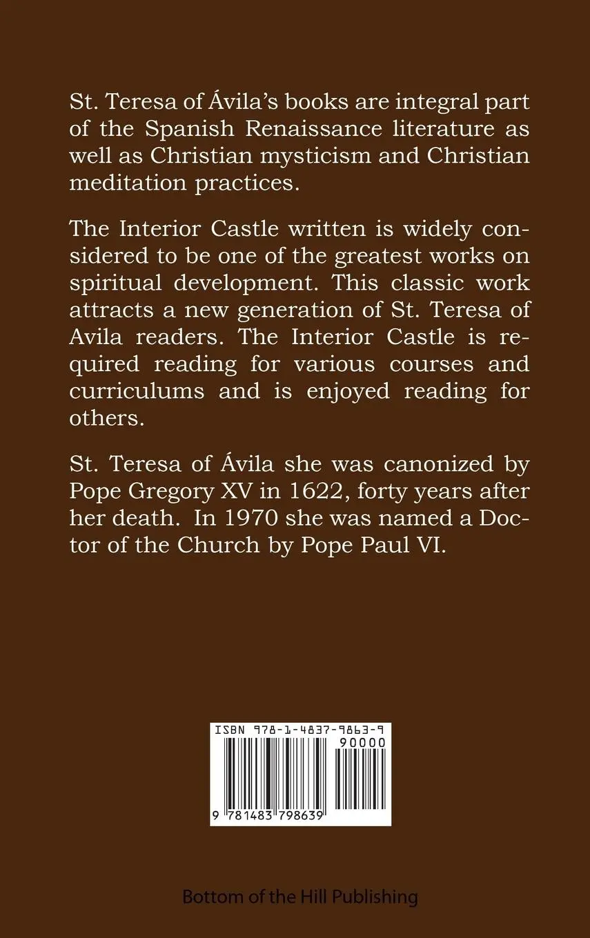 Rückseite: 9781483798639 | Interior Castle | Saint Teresa Of Avila | Buch | Gebunden | Englisch