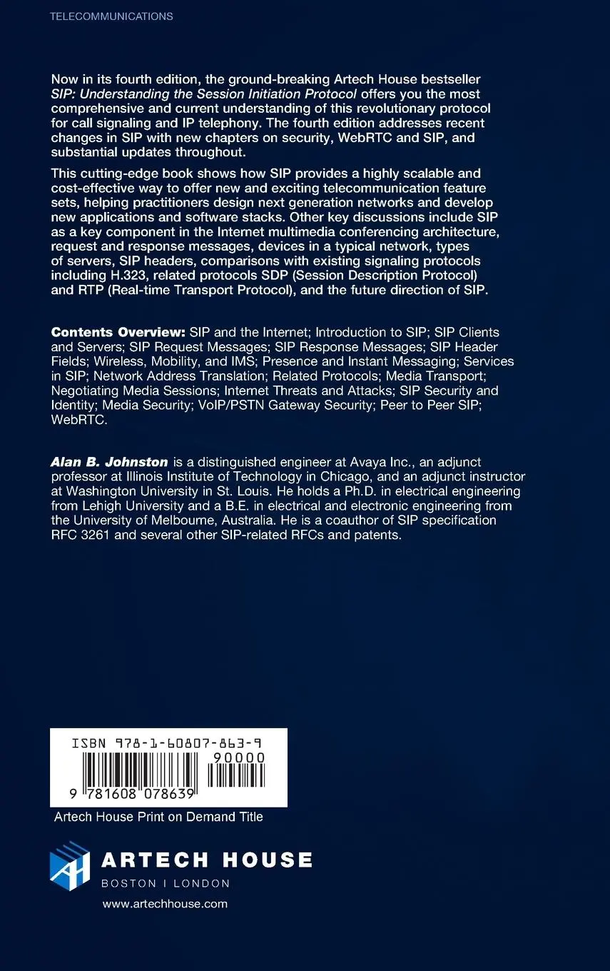 Rückseite: 9781608078639 | Sip: Understanding the Session 4th Ed | Alan B. Johnston | Buch | 2015