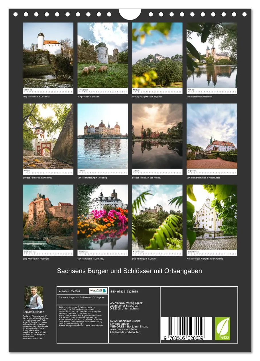 Bild: 9783516328639 | Sachsens Burgen und Schlösser mit Ortsangaben (Wandkalender 2026...