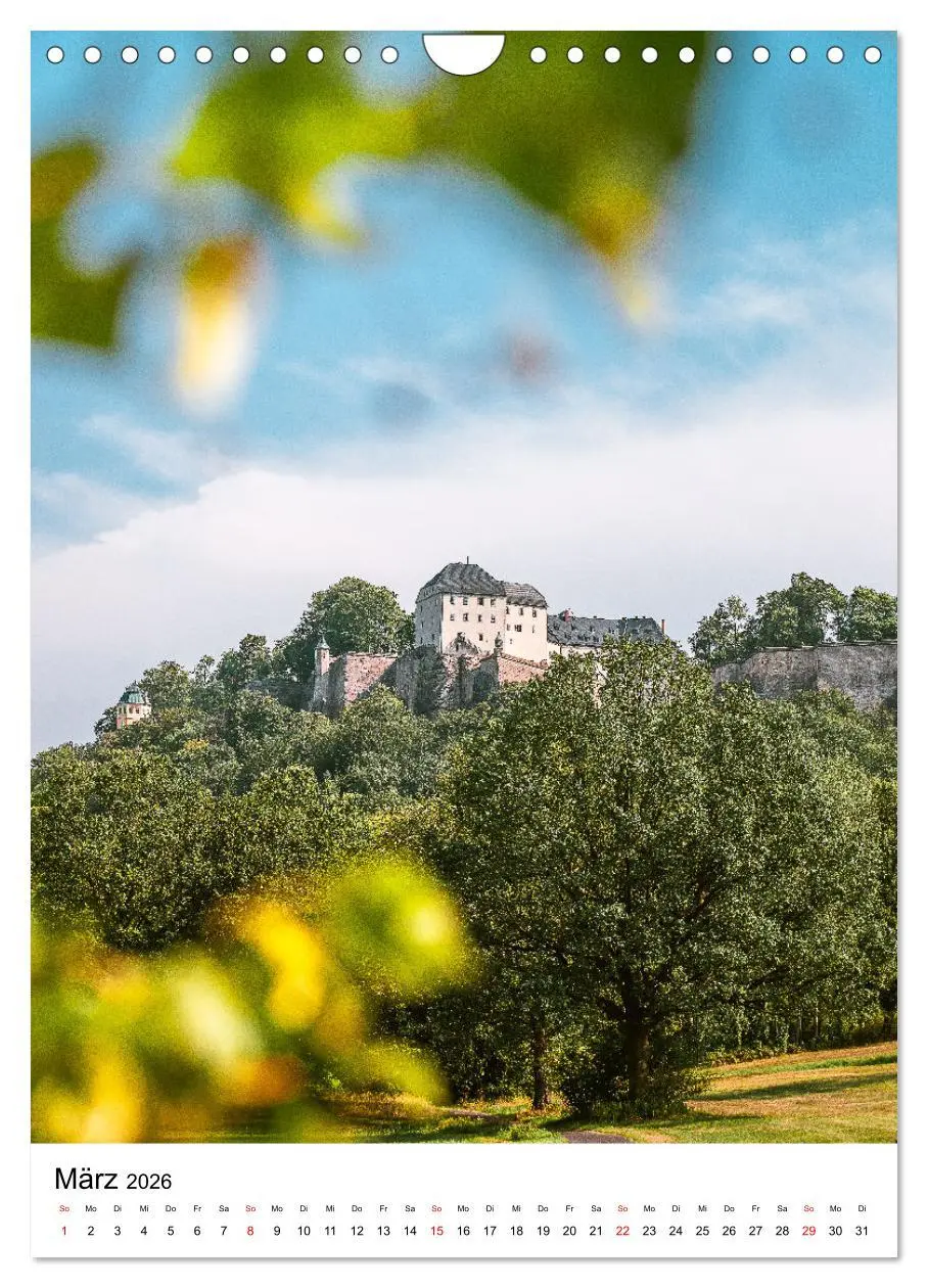 Bild: 9783516328639 | Sachsens Burgen und Schlösser mit Ortsangaben (Wandkalender 2026...