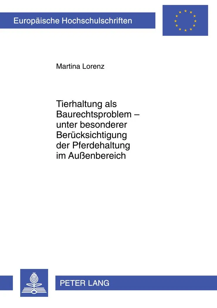 Cover: 9783631608739 | Tierhaltung als Baurechtsproblem ¿ unter besonderer...