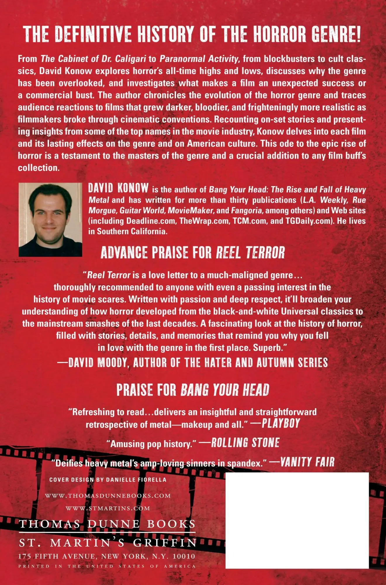 Rückseite: 9780312668839 | REEL TERROR | David Konow | Taschenbuch | Kartoniert / Broschiert
