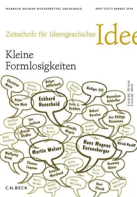 Cover: 9783406658839 | Zeitschrift für Ideengeschichte Heft VIII/3 Herbst 2014 | Taschenbuch