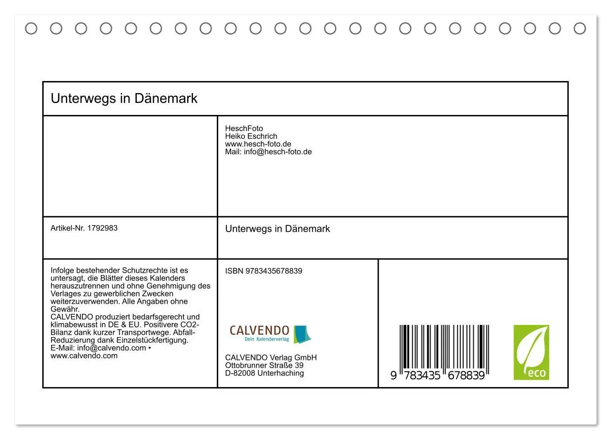 Bild: 9783435678839 | Unterwegs in Dänemark (Tischkalender 2025 DIN A5 quer), CALVENDO...