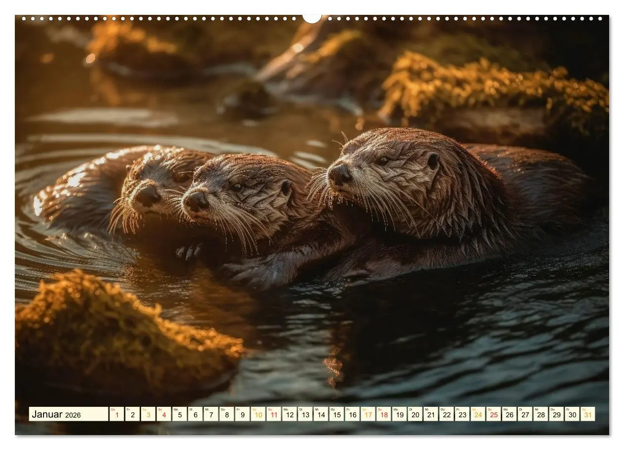 Bild: 9783457528839 | Fischotter - schlaue Jäger (Wandkalender 2026 DIN A2 quer),...