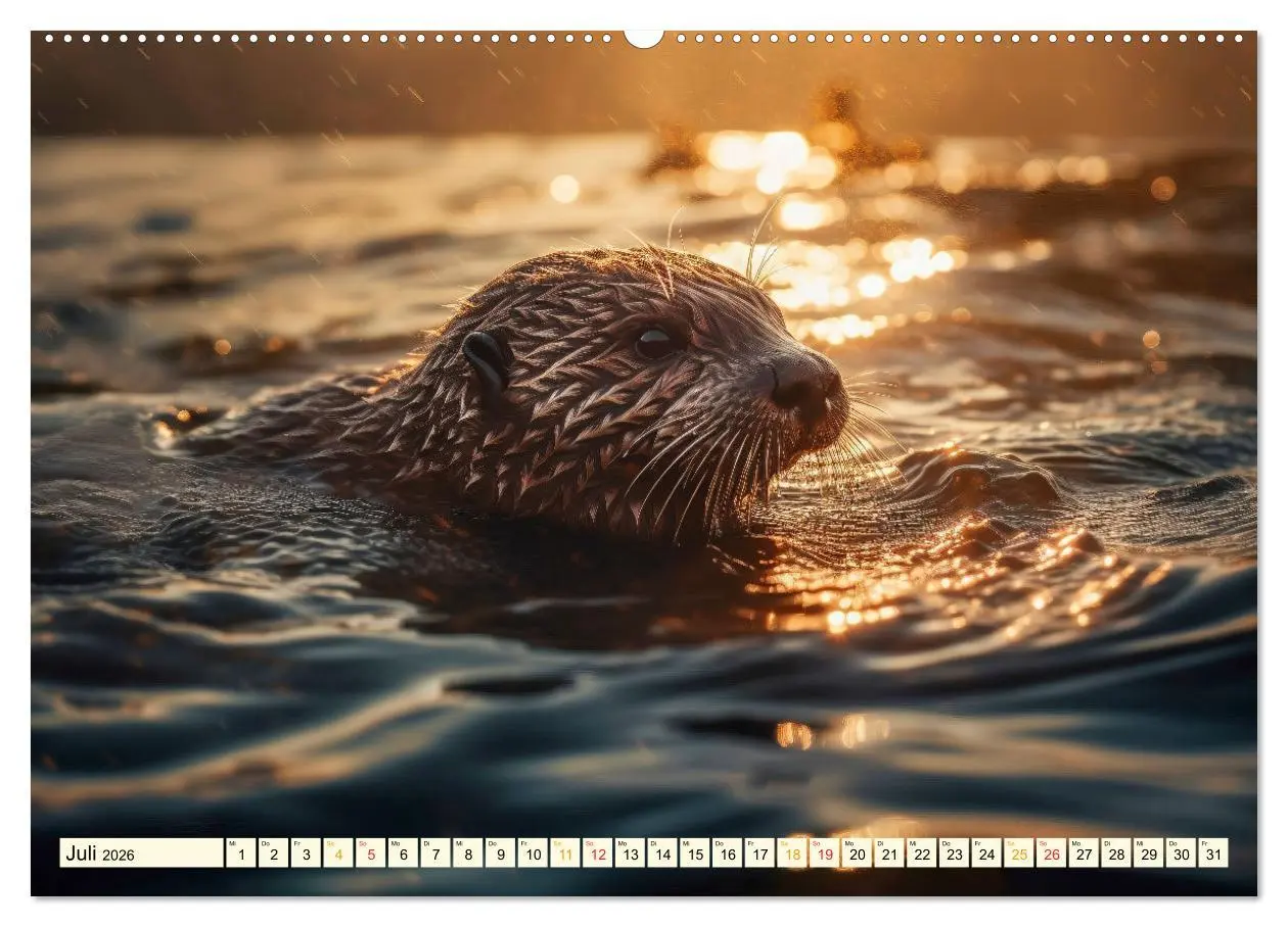 Bild: 9783457528839 | Fischotter - schlaue Jäger (Wandkalender 2026 DIN A2 quer),...
