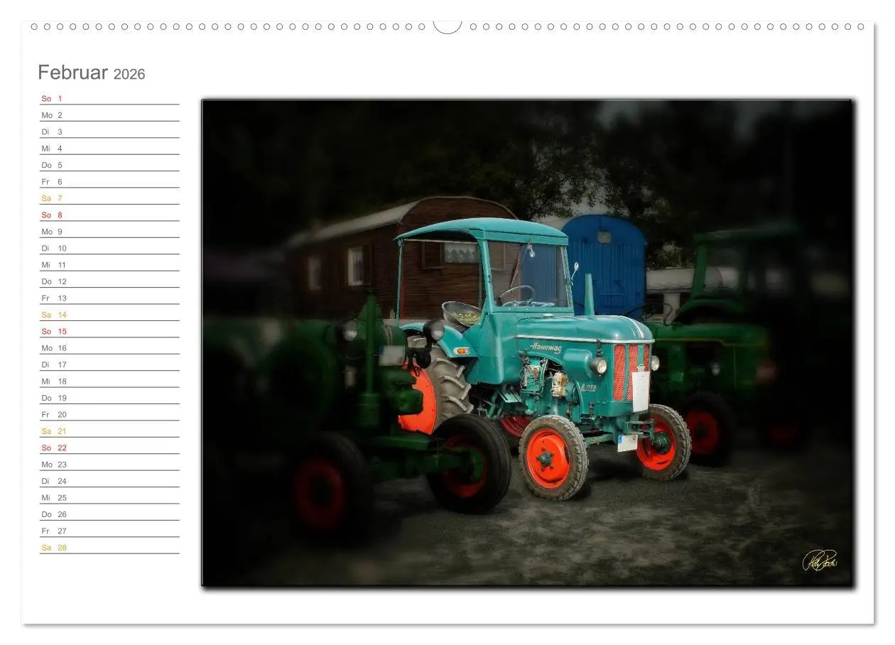 Bild: 9783516238839 | Oldtimer - geliebte Trecker (Wandkalender 2026 DIN A2 quer),...
