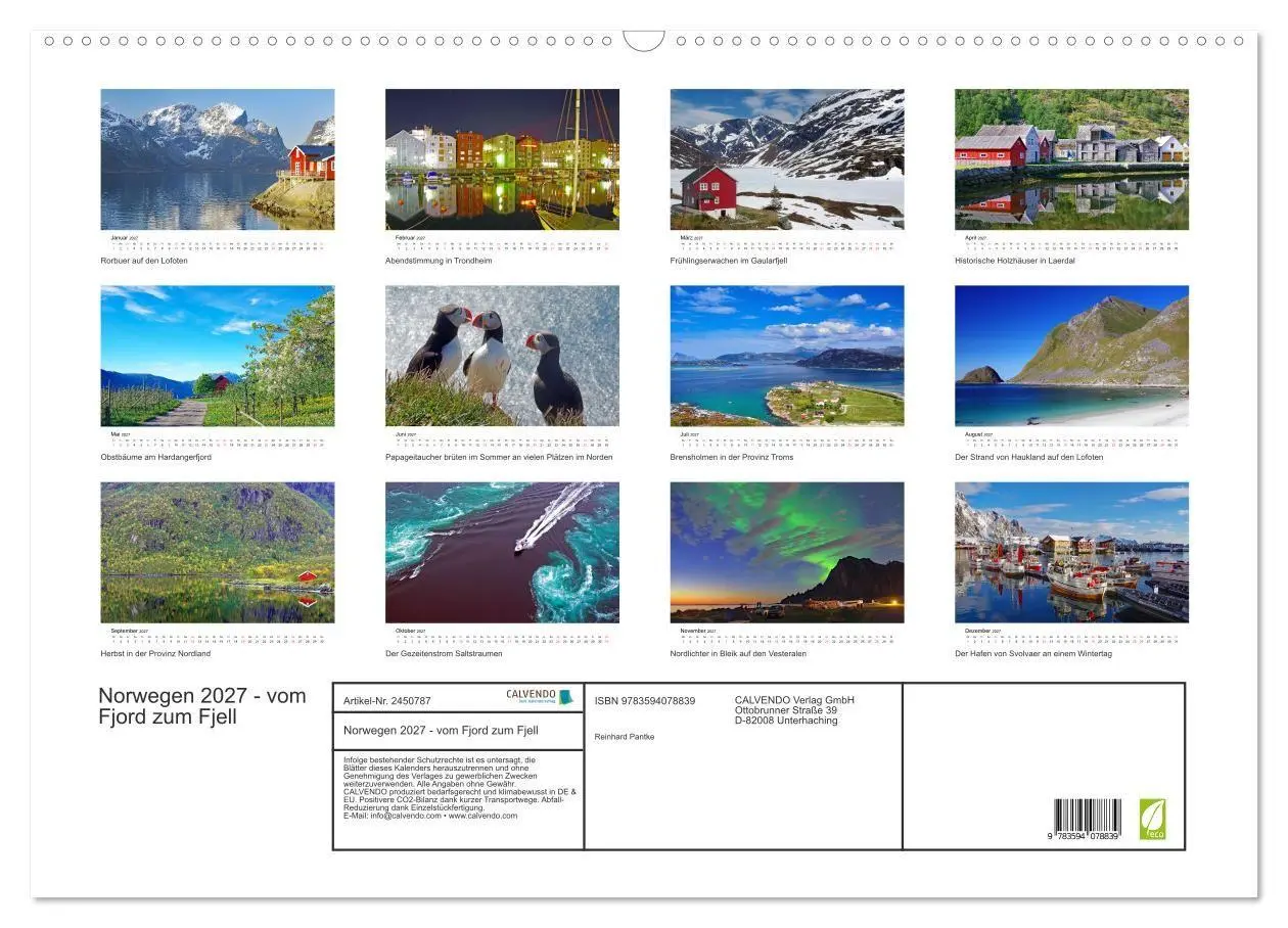 Bild: 9783594078839 | Norwegen 2027 - vom Fjord zum Fjell (Wandkalender 2027 DIN A2...
