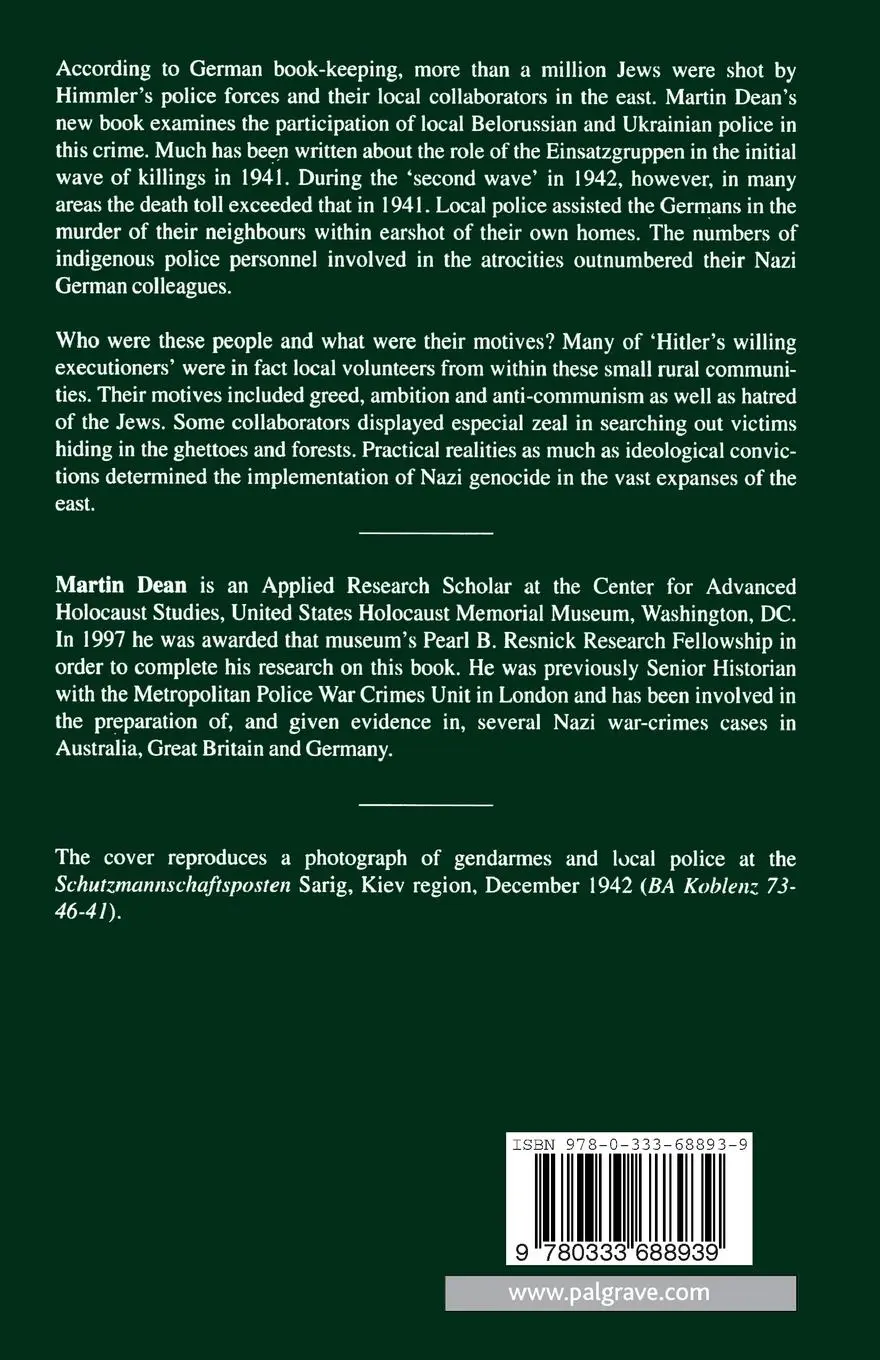 Rückseite: 9780333688939 | Collaboration in the Holocaust | M. Dean | Taschenbuch | xx | Englisch