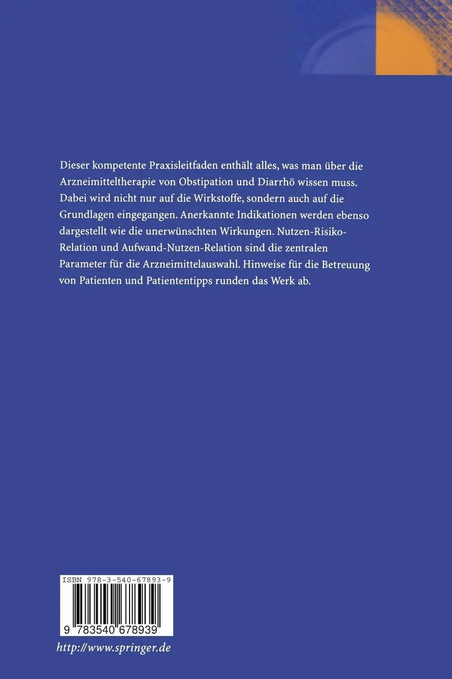 Rückseite: 9783540678939 | Obstipation und Diarrhö | Grundlagen und Therapie | Kruis (u. a.)