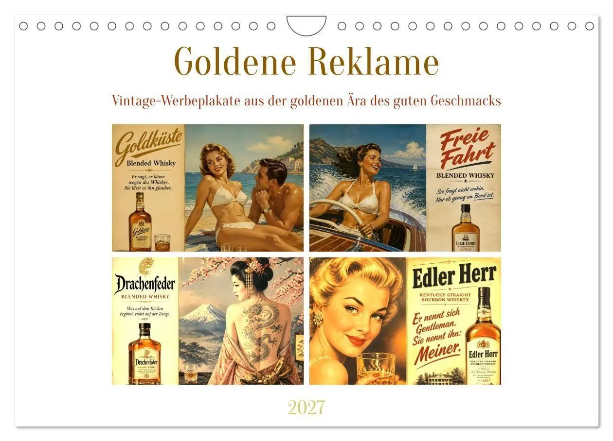 Cover: 9783594378939 | Goldene Reklame (Wandkalender 2027 DIN A4 quer), CALVENDO...