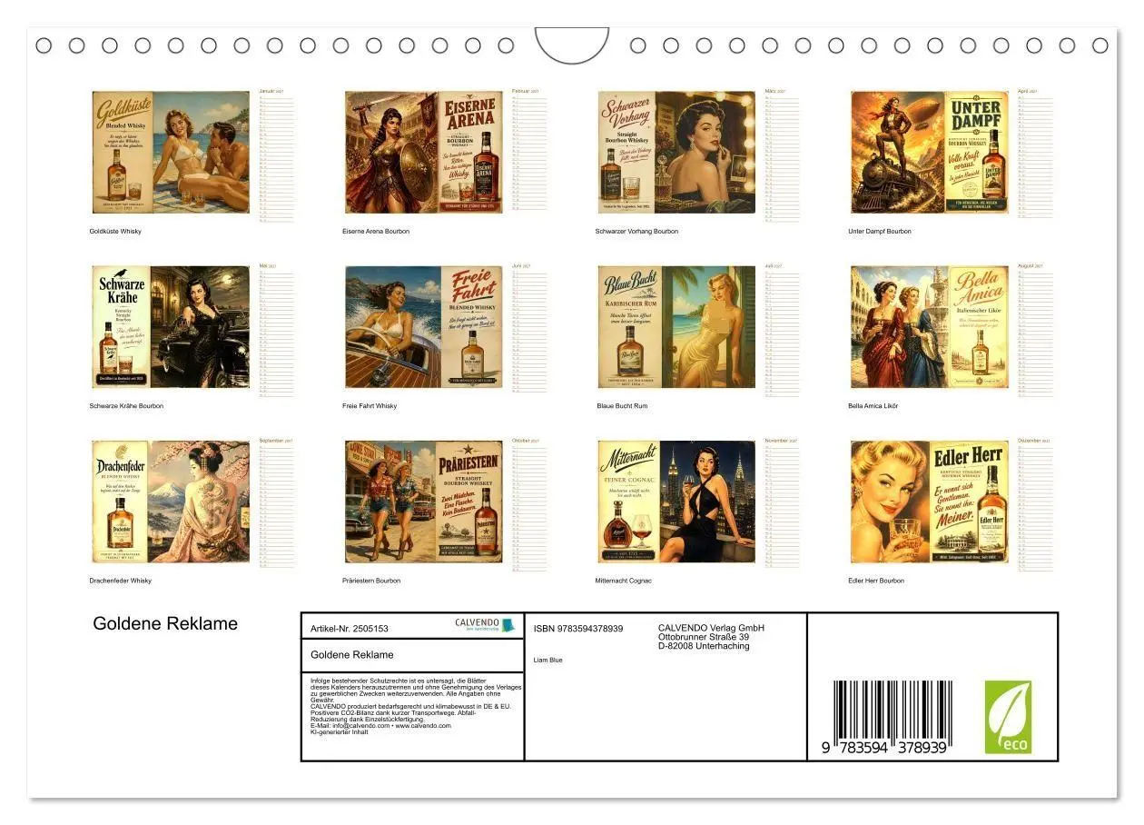 Bild: 9783594378939 | Goldene Reklame (Wandkalender 2027 DIN A4 quer), CALVENDO...