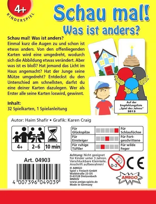 Bild: 4007396049039 | Schau mal! | AMIGO - Kinderspiel | Spiel | 04903 | Deutsch | 2014