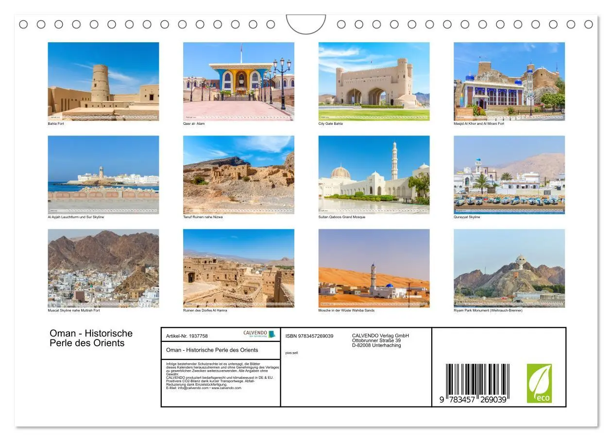 Bild: 9783457269039 | Oman - Historische Perle des Orients (Wandkalender 2026 DIN A4...