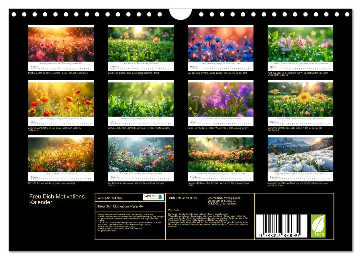 Bild: 9783457339039 | Freu Dich Motivations-Kalender (Wandkalender 2026 DIN A4 quer),...