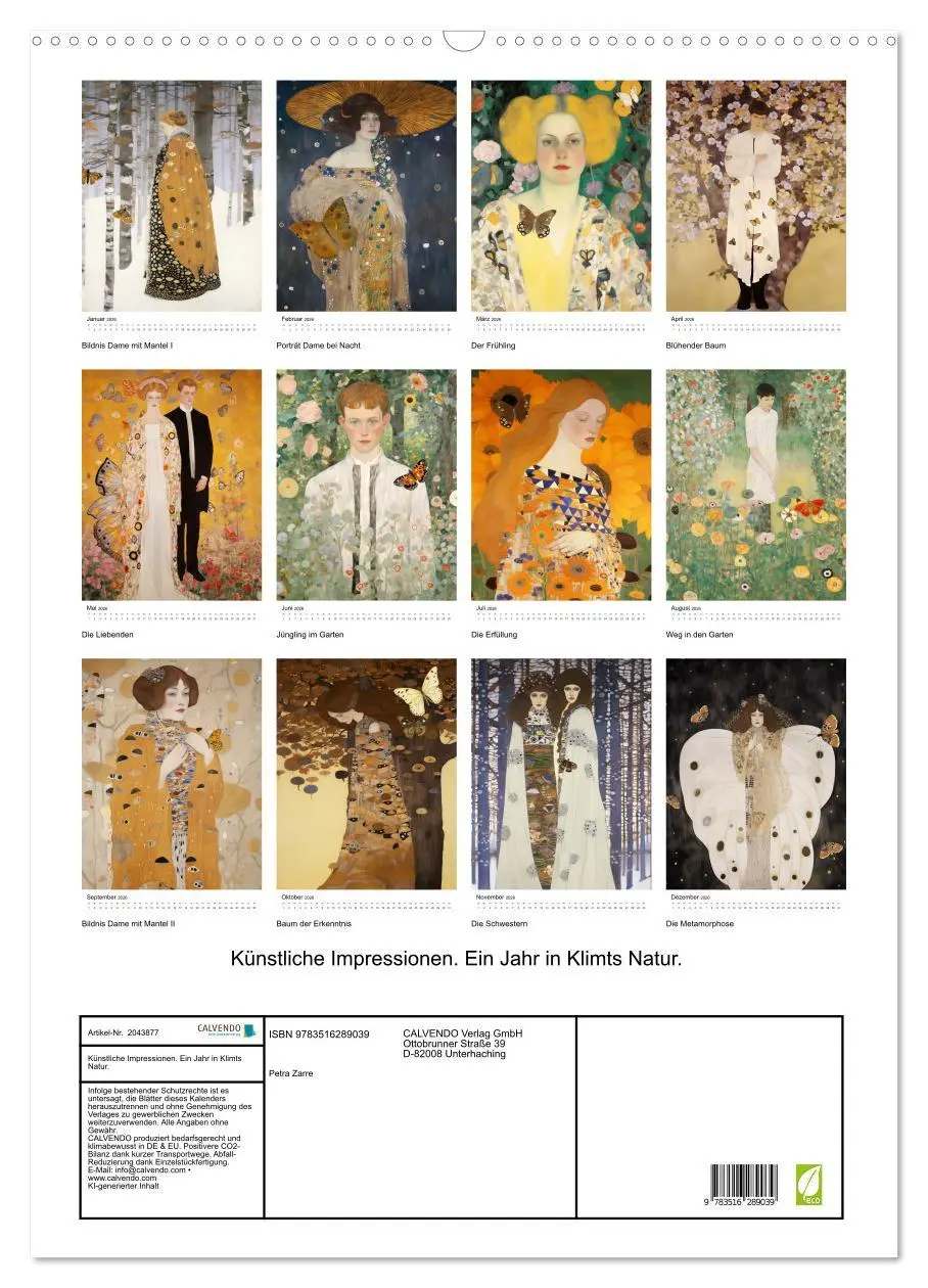 Bild: 9783516289039 | Künstliche Impressionen. Ein Jahr in Klimts Natur. (Wandkalender...