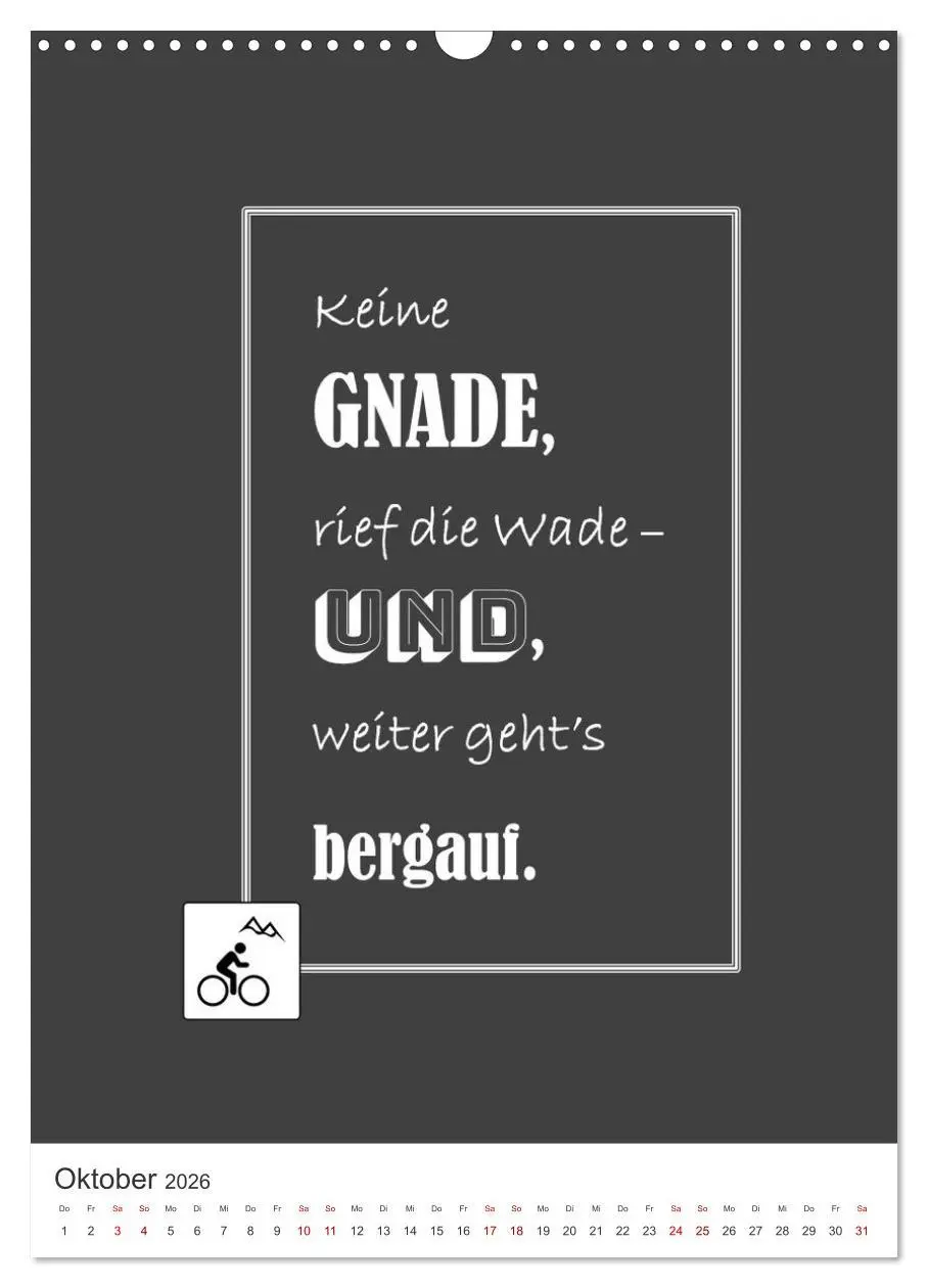Bild: 9783516359039 | Markante, freche Sprüche rund ums Radfahren (Wandkalender 2026 DIN...
