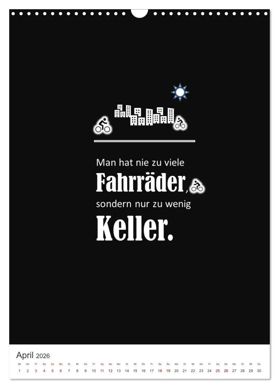 Bild: 9783516359039 | Markante, freche Sprüche rund ums Radfahren (Wandkalender 2026 DIN...