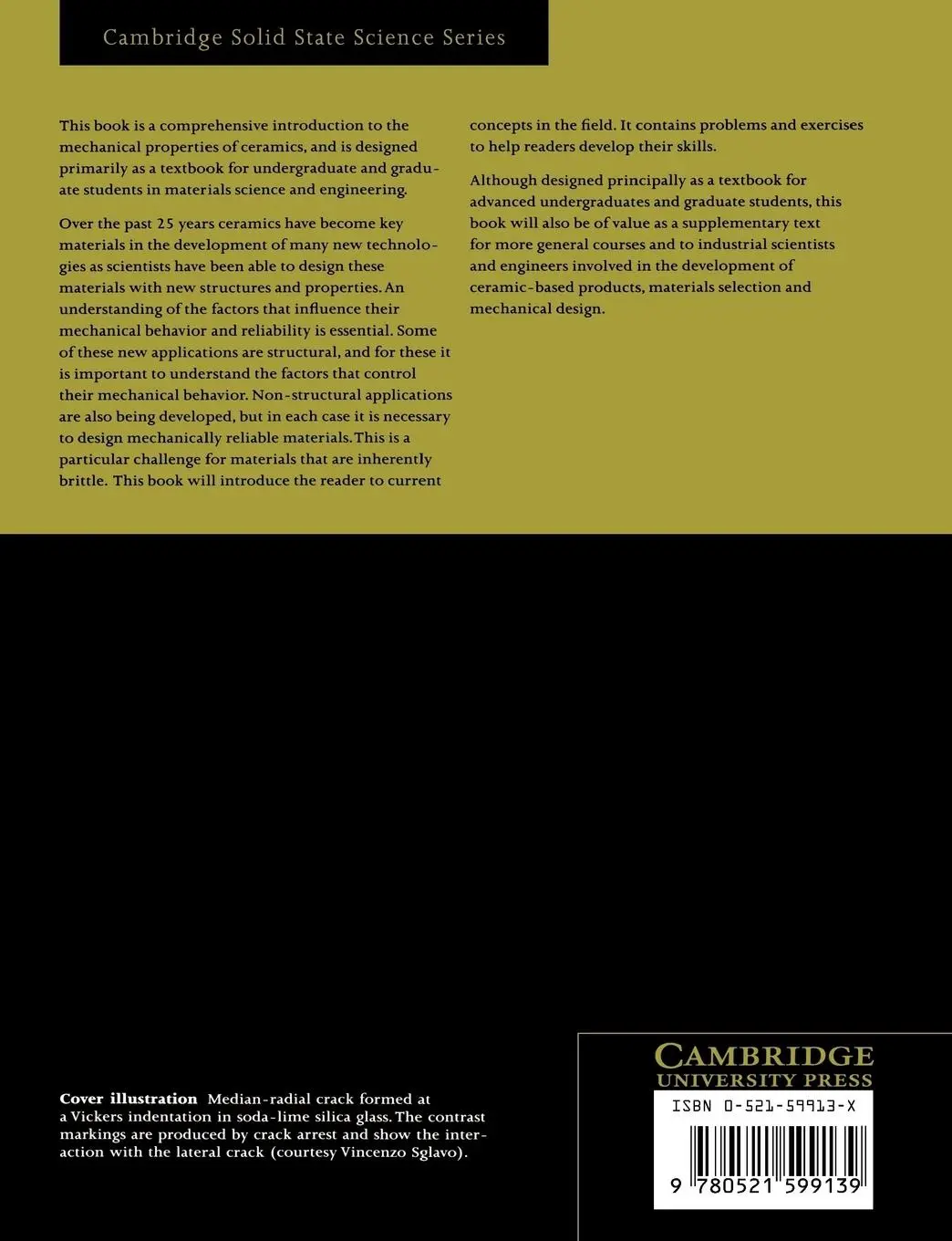 Rückseite: 9780521599139 | An Introduction to the Mechanical Properties of Ceramics | Taschenbuch