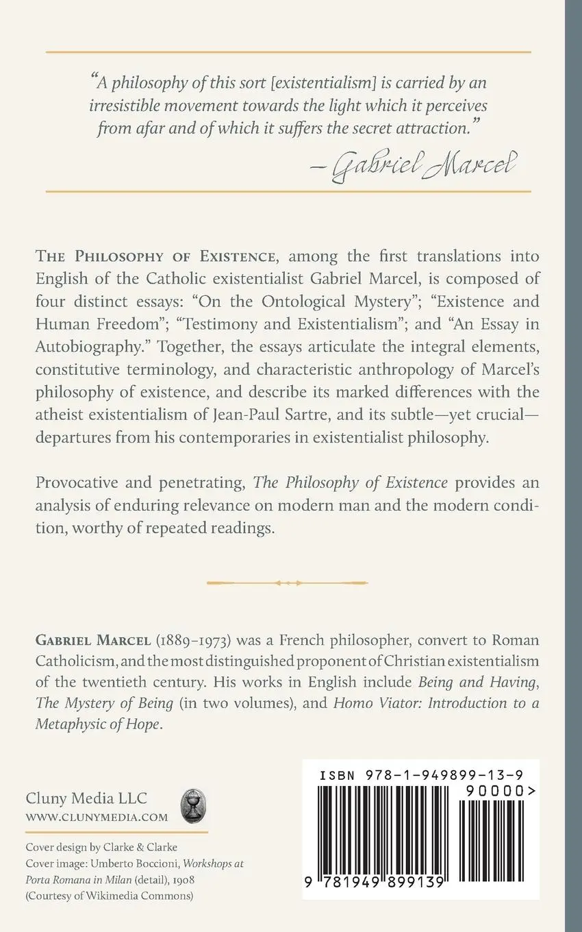 Rückseite: 9781949899139 | The Philosophy of Existence | Gabriel Marcel | Taschenbuch | Englisch