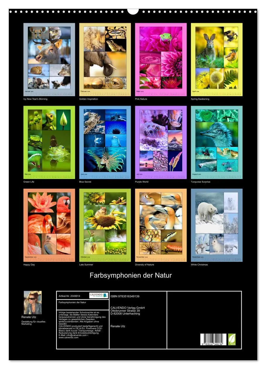 Bild: 9783516349139 | Farbsymphonien der Natur (Wandkalender 2026 DIN A2 hoch), CALVENDO...