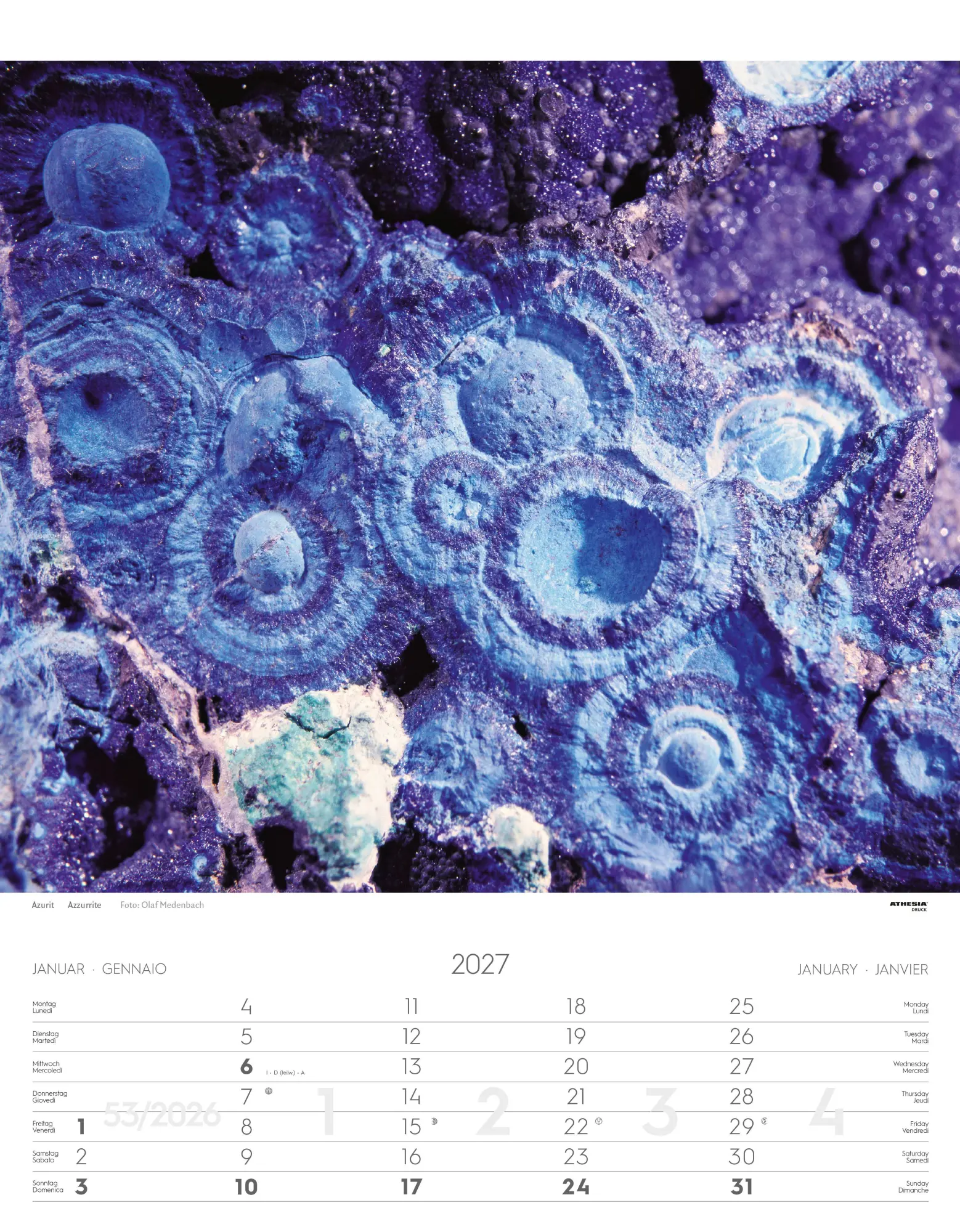 Bild: 9788868399139 | Mineralien Kalender 2027 | Minerali - Minerals | Verlag | Kalender