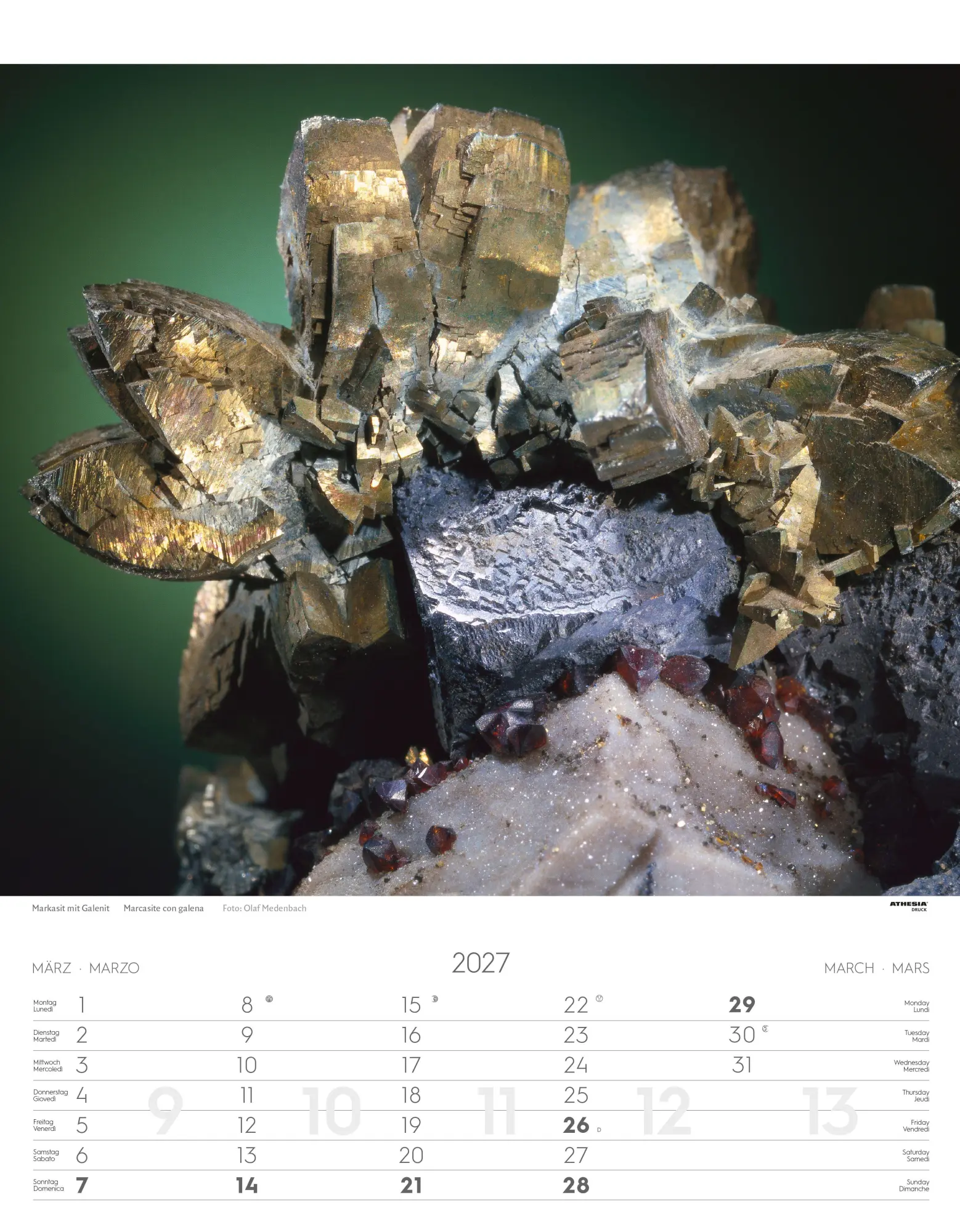 Bild: 9788868399139 | Mineralien Kalender 2027 | Minerali - Minerals | Verlag | Kalender