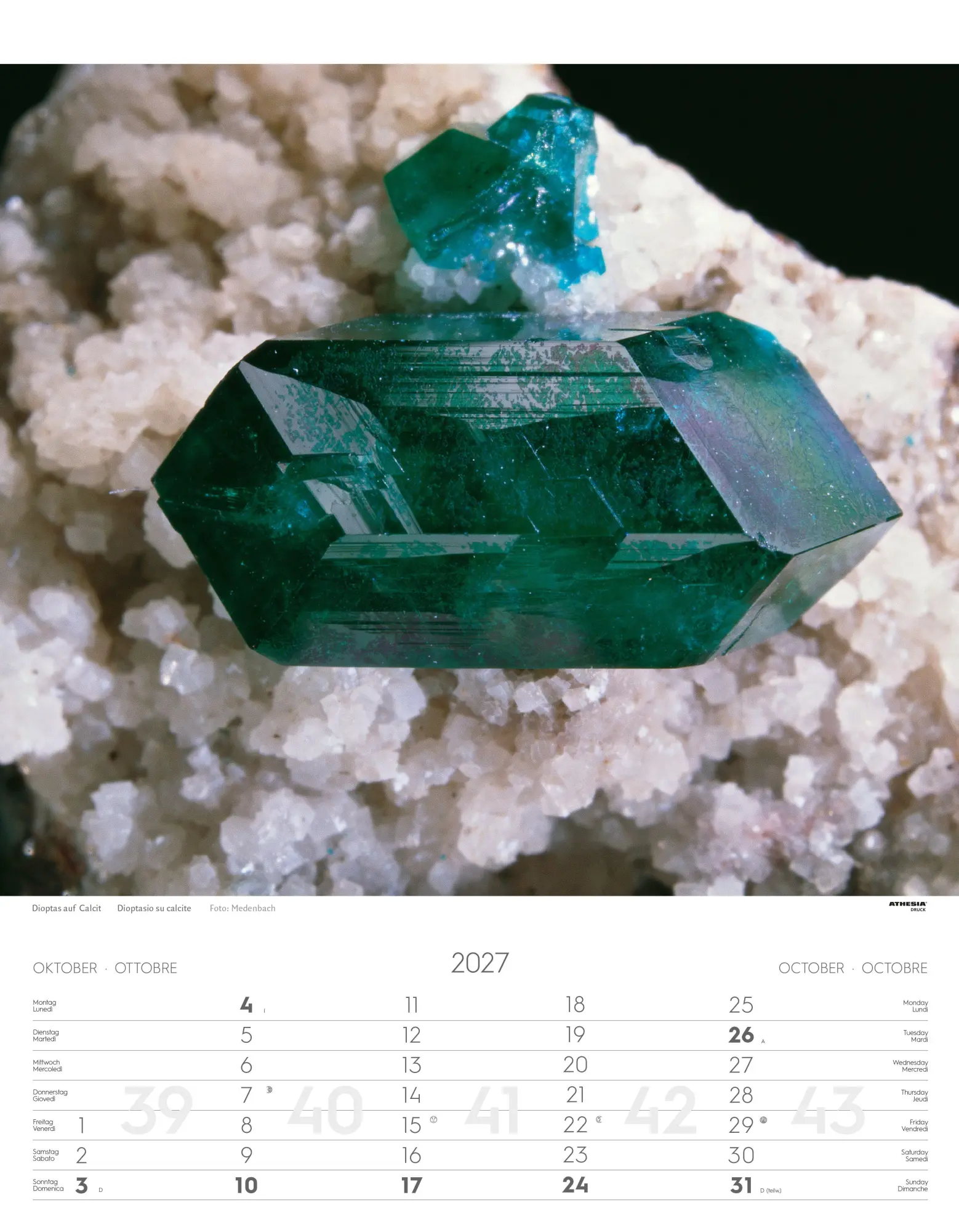 Bild: 9788868399139 | Mineralien Kalender 2027 | Minerali - Minerals | Verlag | Kalender