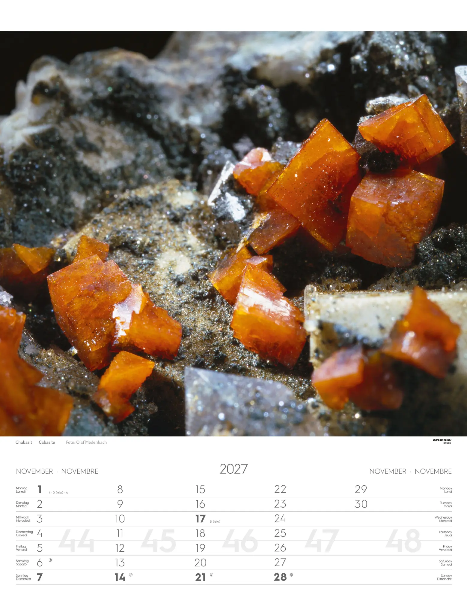 Bild: 9788868399139 | Mineralien Kalender 2027 | Minerali - Minerals | Verlag | Kalender