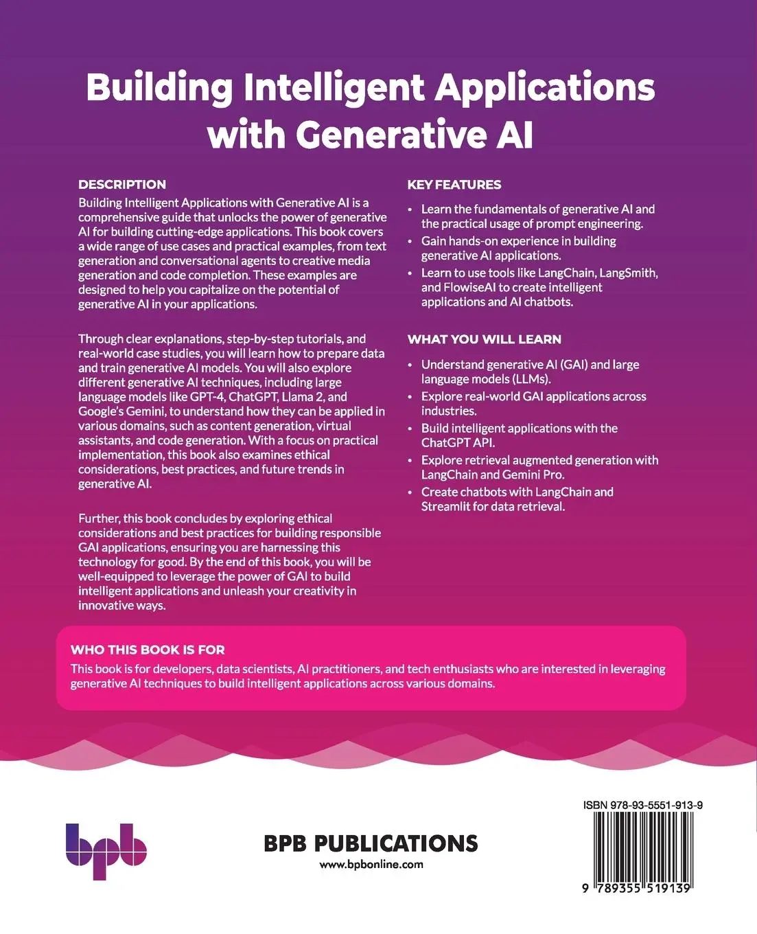 Rückseite: 9789355519139 | Building Intelligent Applications with Generative AI | Ramhorry | Buch