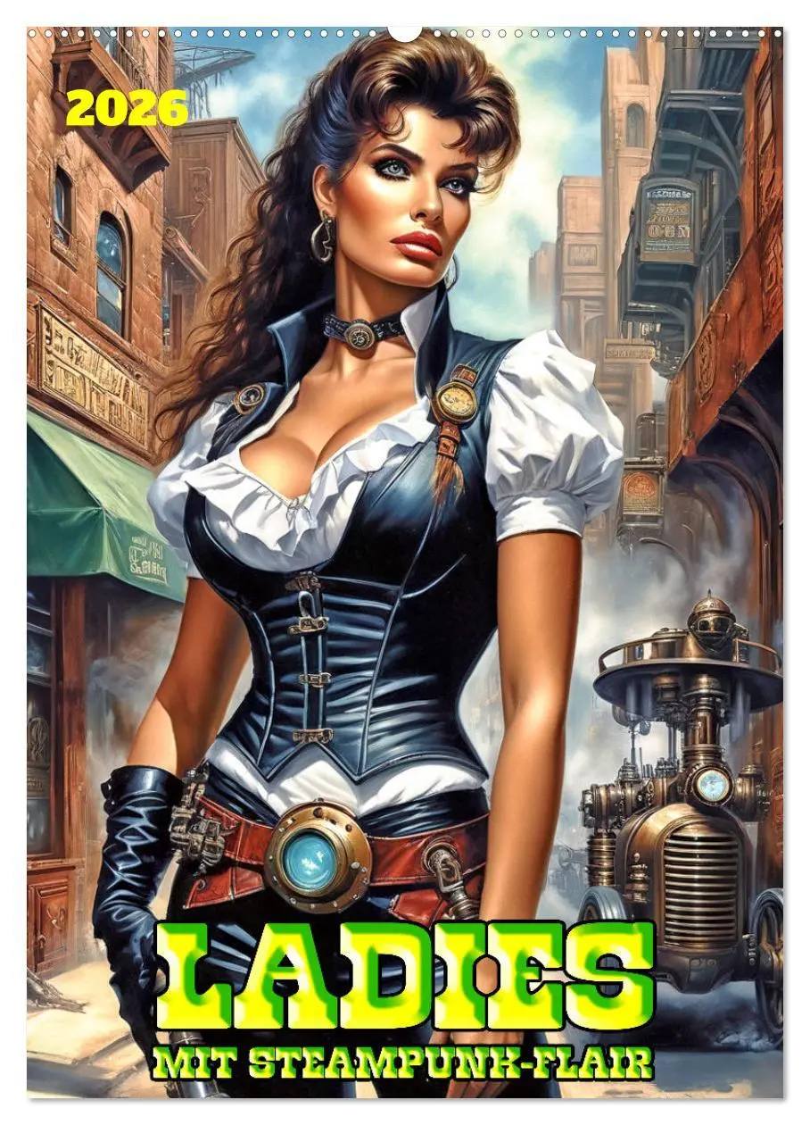 Cover: 9783516269239 | Ladies mit Steampunk-Flair (Wandkalender 2026 DIN A2 hoch),...