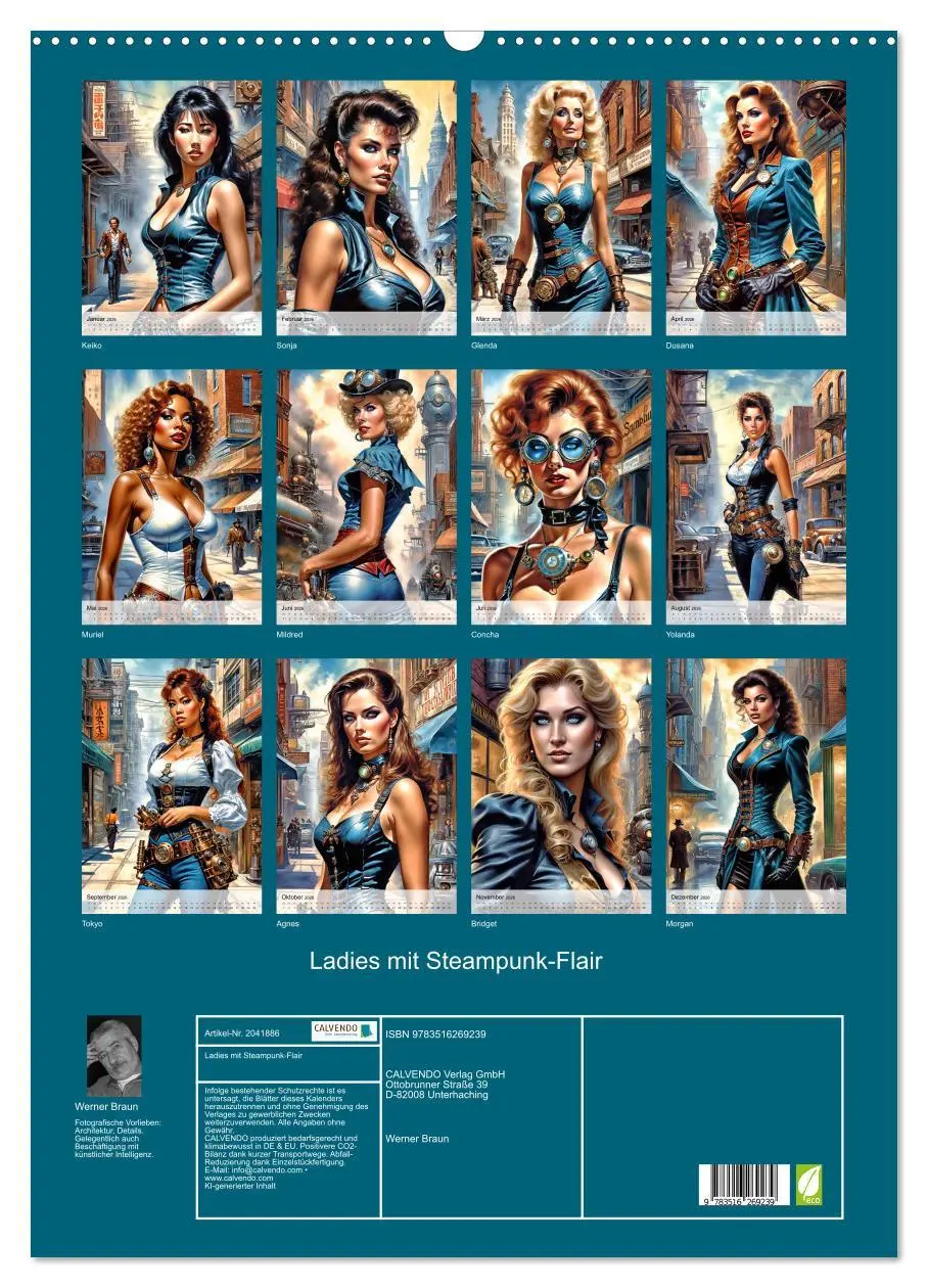 Bild: 9783516269239 | Ladies mit Steampunk-Flair (Wandkalender 2026 DIN A2 hoch),...