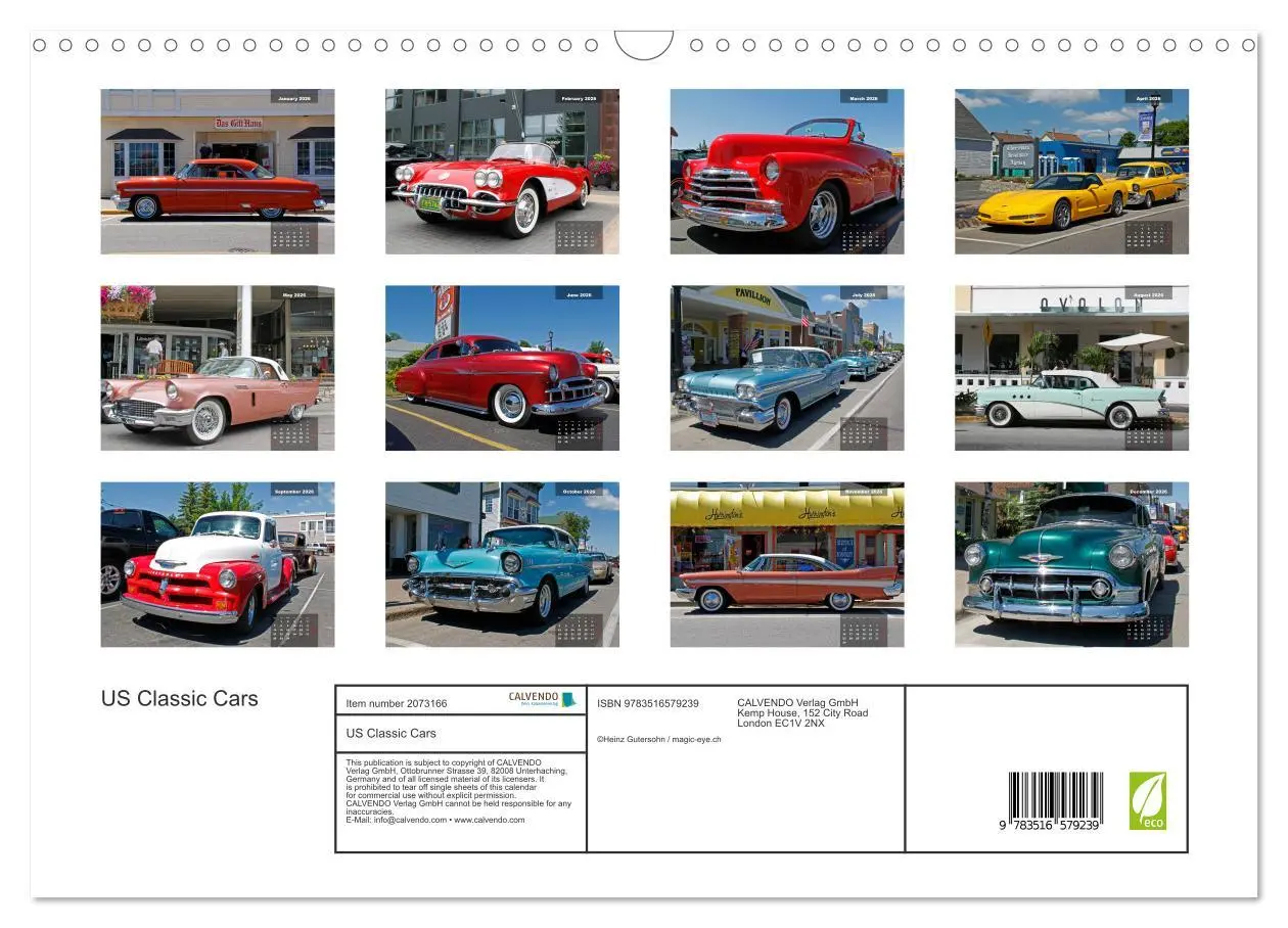 Bild: 9783516579239 | US Classic Cars (Wall Calendar 2026 DIN A3 landscape), CALVENDO 12...