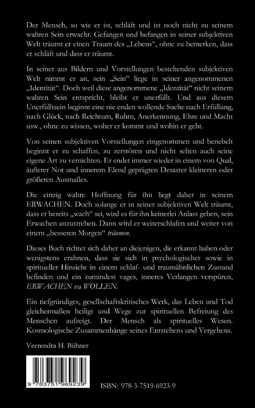 Rückseite: 9783751969239 | Erwachen zum wirklichen Sein | Veerendra H. Bühner | Taschenbuch