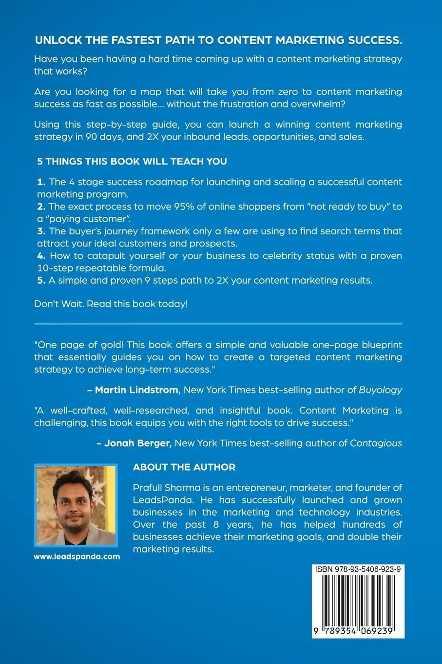 Rückseite: 9789354069239 | The One-Page Content Marketing Blueprint | Prafull Sharma | Buch