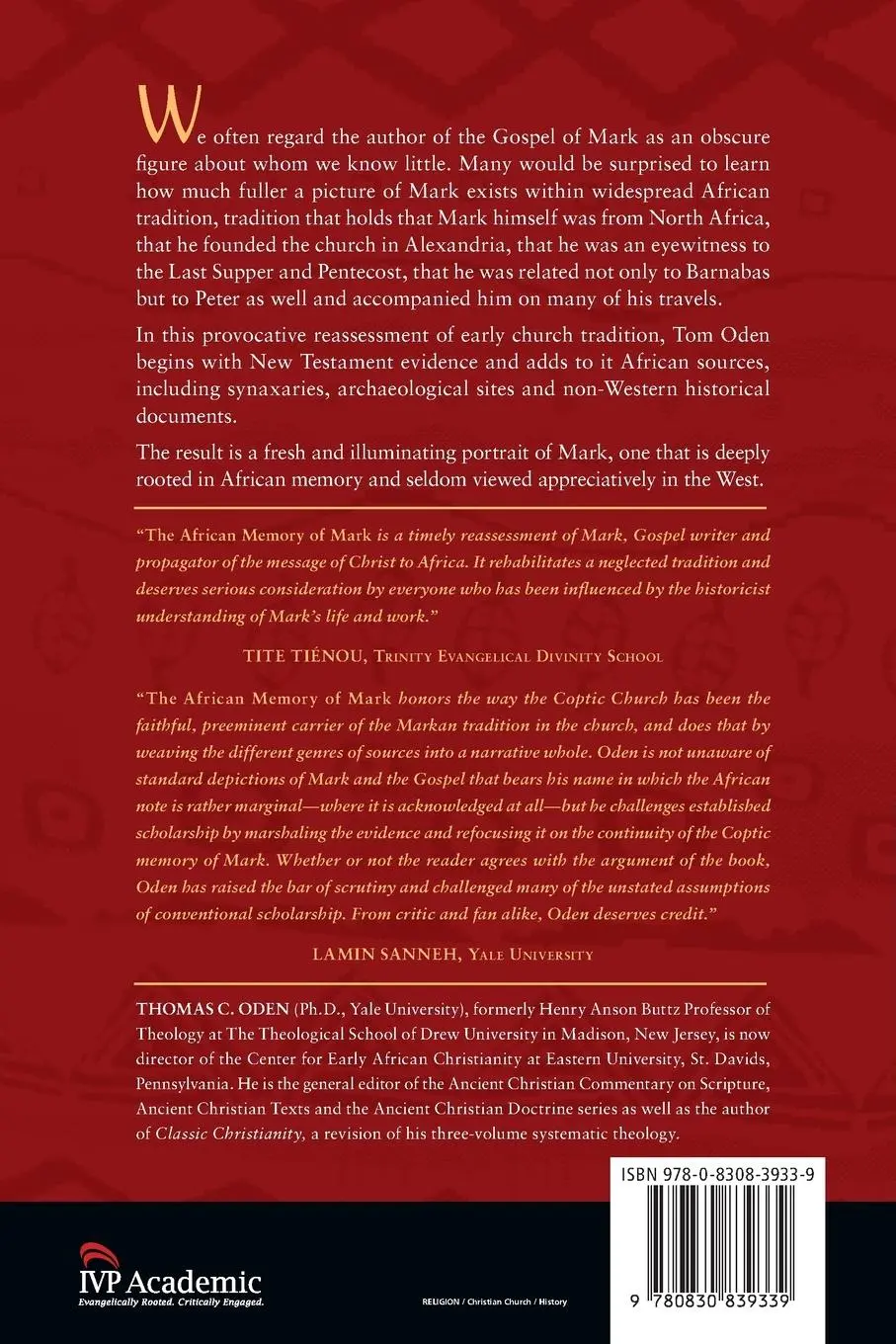 Rückseite: 9780830839339 | The African Memory of Mark | Reassessing Early Church Tradition | Oden
