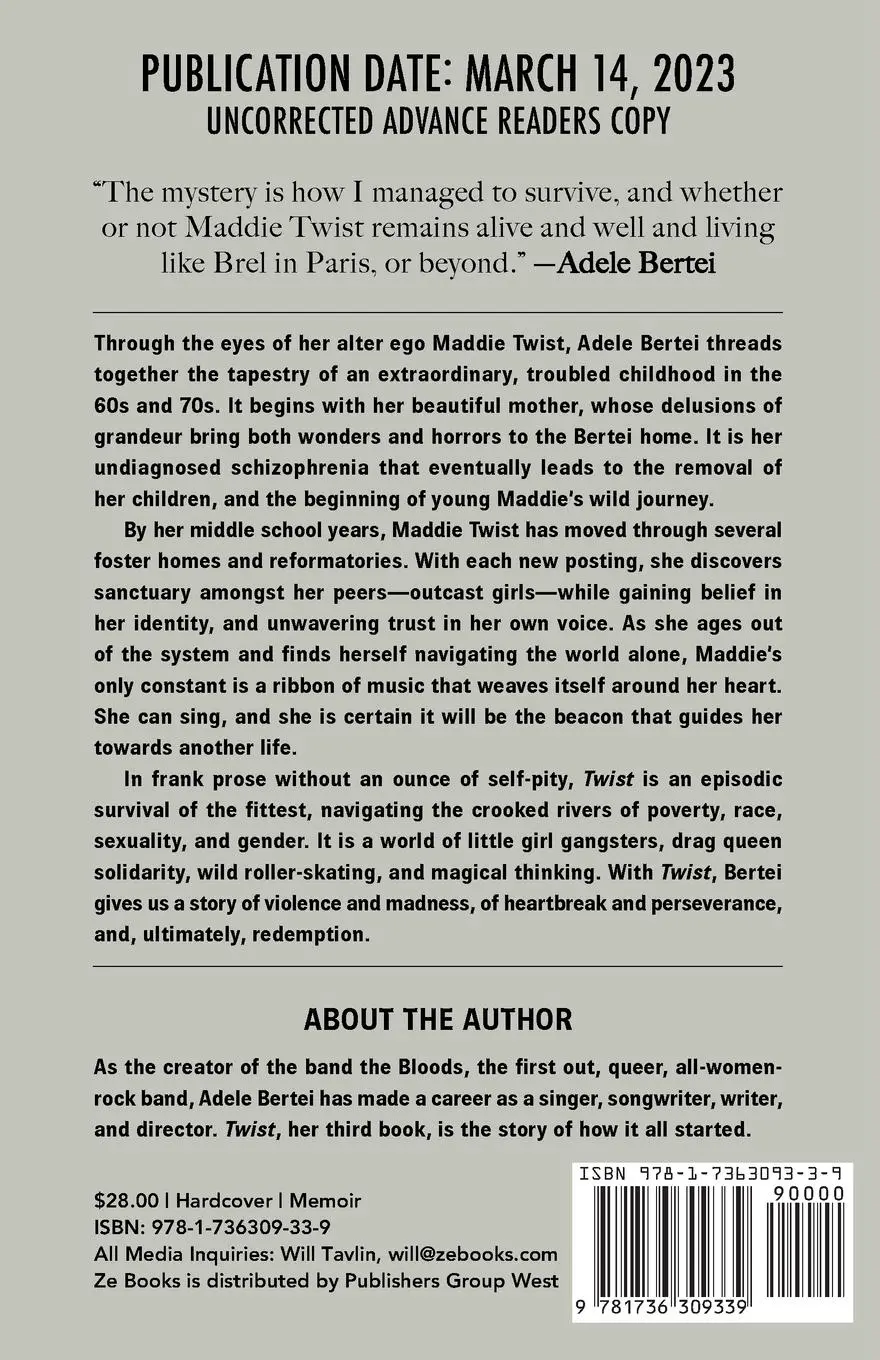 Rückseite: 9781736309339 | Twist | An American Girl | Adele Bertei | Taschenbuch | Gebunden