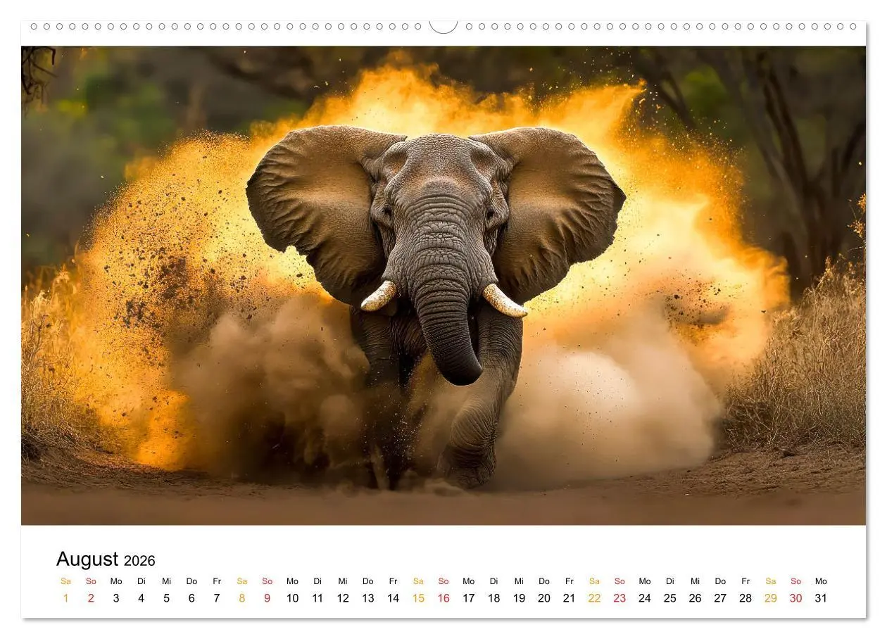 Bild: 9783457309339 | Elefanten - Riesen der Wildnis (Wandkalender 2026 DIN A2 quer),...
