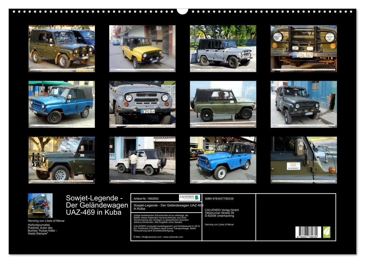 Bild: 9783457789339 | Sowjet-Legende - Der Geländewagen UAZ-469 in Kuba (Wandkalender...