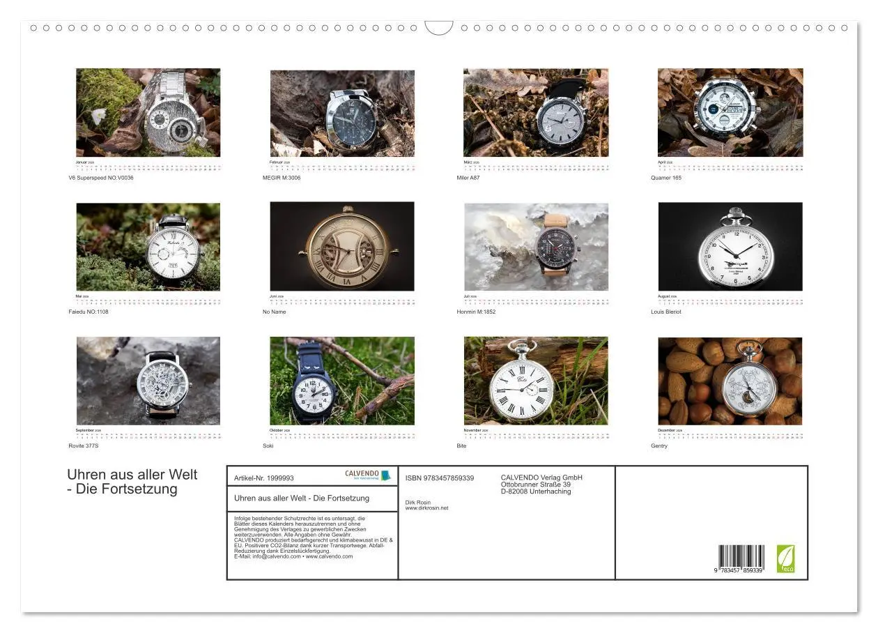 Bild: 9783457859339 | Uhren aus aller Welt - Die Fortsetzung (Wandkalender 2026 DIN A2...