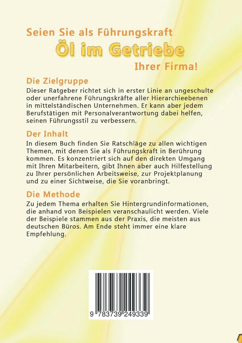 Rückseite: 9783739249339 | Öl im Getriebe | Basiswissen für Führungskräfte | Christina Neth