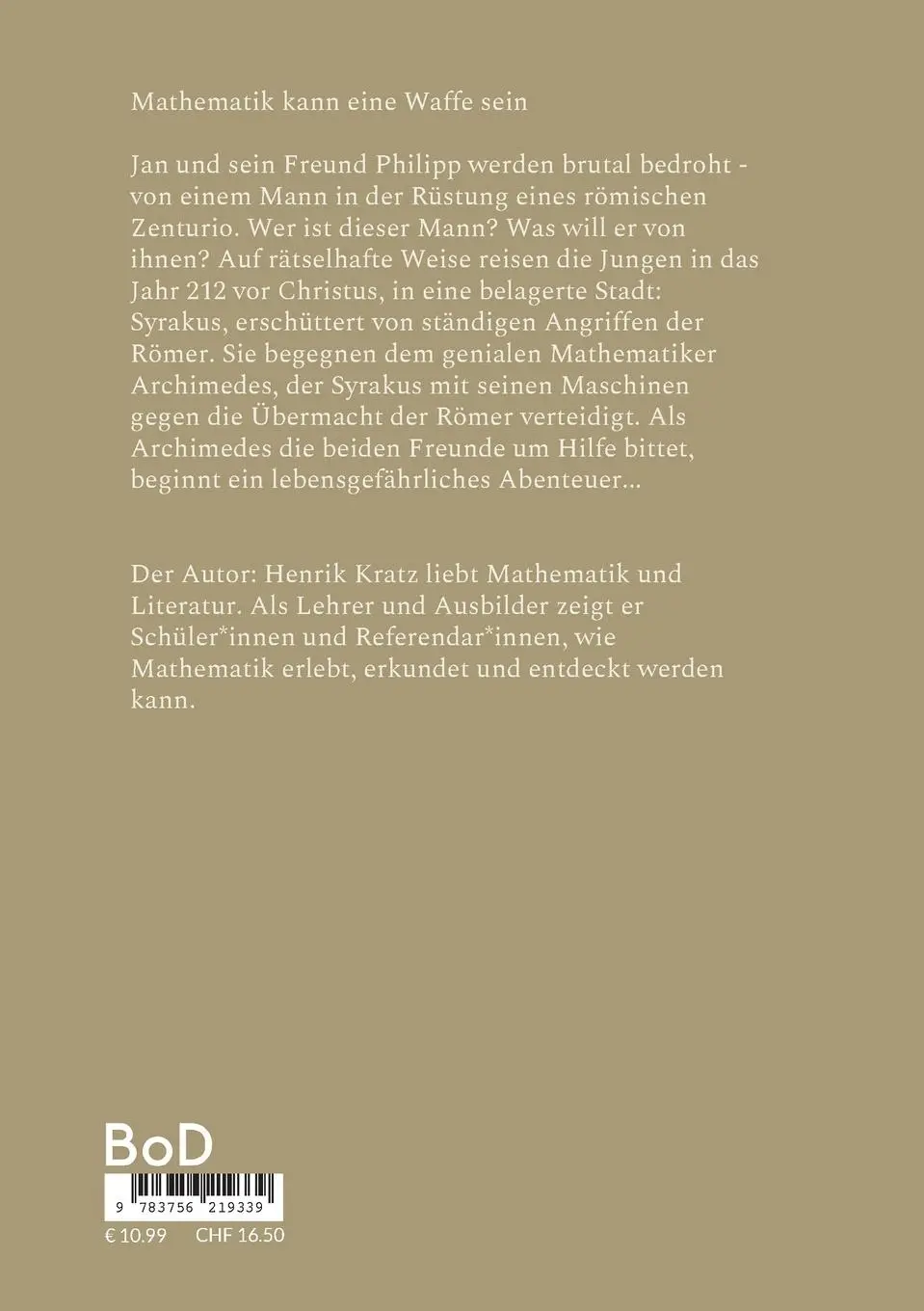 Rückseite: 9783756219339 | Die Waffe des Archimedes | Ein mathematischer Abenteuerroman | Kratz