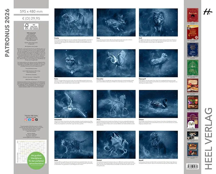 Bild: 9783966649339 | Patronus Kalender für Potterheads 2026 XXL-Wandkalender | Ferreira