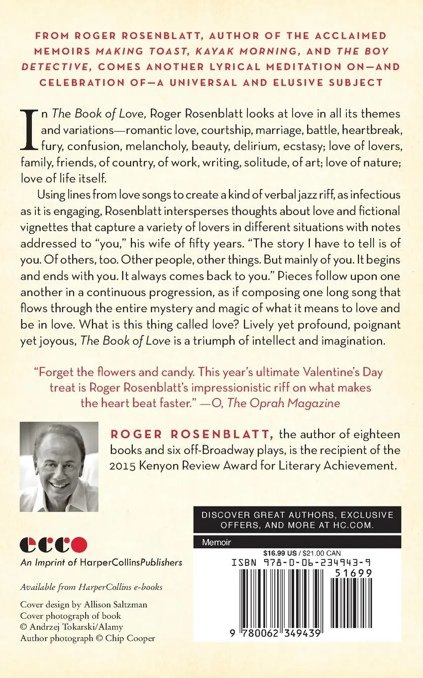 Rückseite: 9780062349439 | Book of Love, The | Roger Rosenblatt | Taschenbuch | Englisch | 2020
