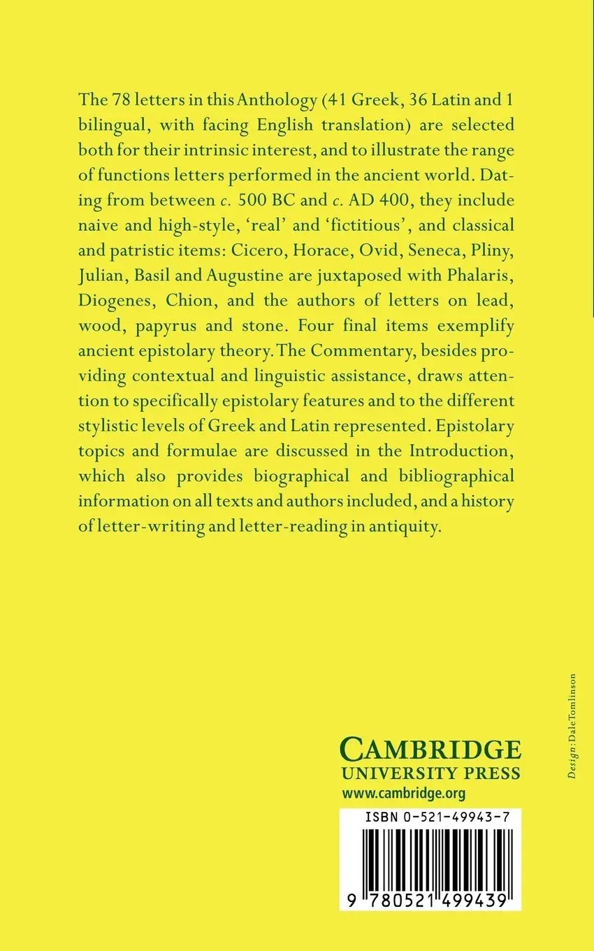 Rückseite: 9780521499439 | Greek and Latin Letters | An Anthology with Translation | Trapp | Buch