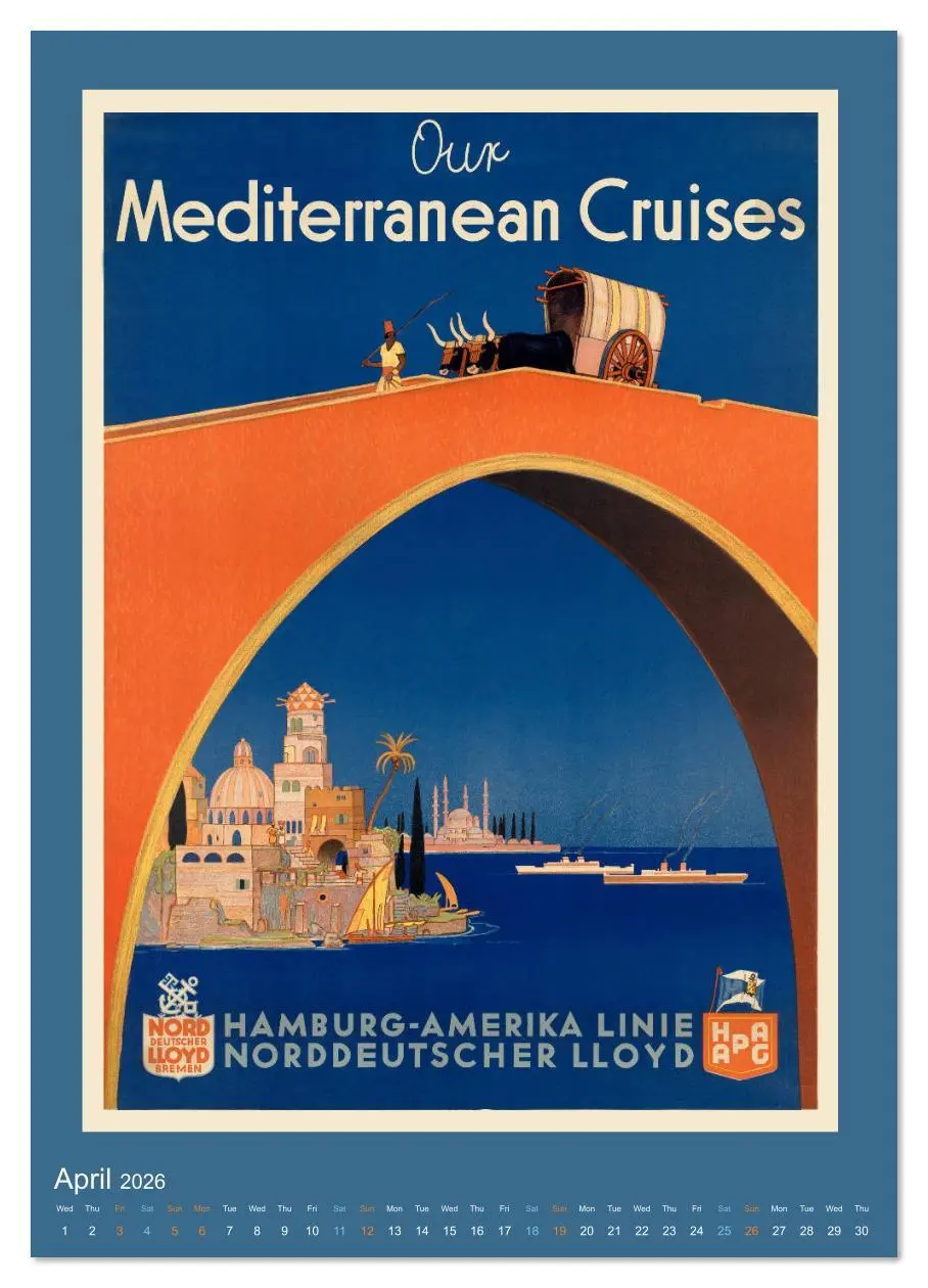 Bild: 9783516559439 | Vintage Travel Posters around the World (Wall Calendar 2026 DIN A3...