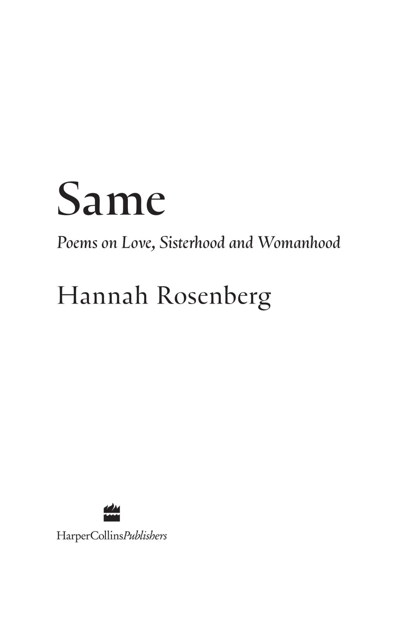 Bild: 9780008739539 | Same | Poems on Love, Sisterhood and Womanhood | Hannah Rosenberg