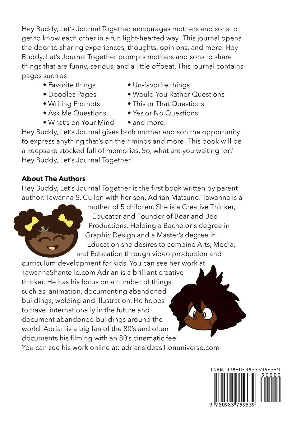 Rückseite: 9780983759539 | Hey Buddy, Let's Journal Together | Tawanna Cullen (u. a.) | Buch